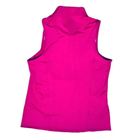 Lucky In Love Top Polo Golf Hot Pink Sleeveless 3/4 Zip Shirt Sz M NEW - Picture 5 of 11